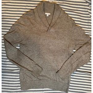 GAP Men's Shawl Collar Sweater Knit Pullover Brown Size L 100% Cotton